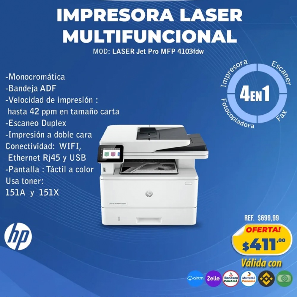 Impresora HP Laser 4103fdw