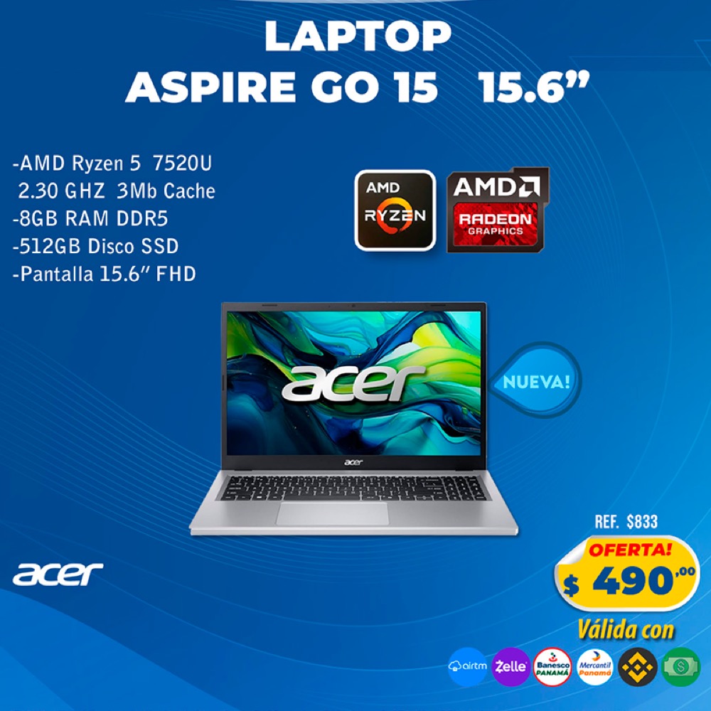 Laptop Acer Aspire Go 15 15.6"