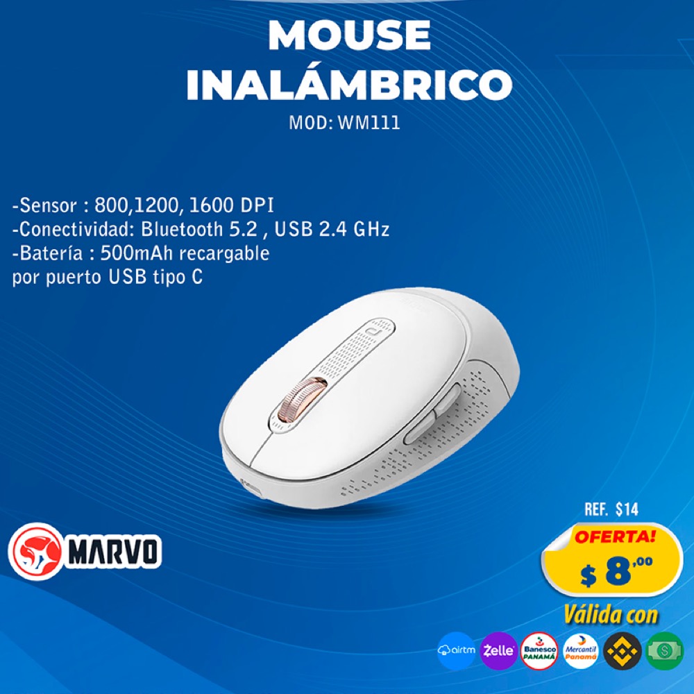 Mouse Inalámbrico Marvo WM111