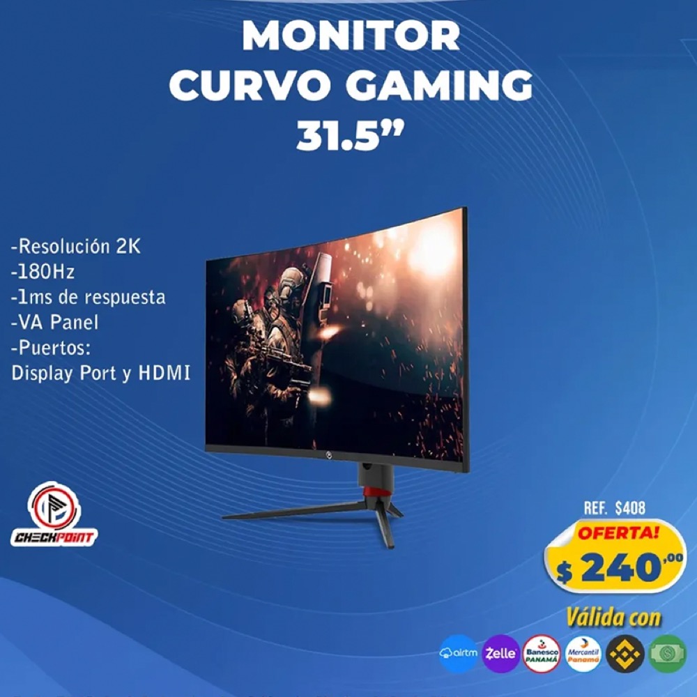 Monitor Curvo Gaming Checkpoint 31.5"